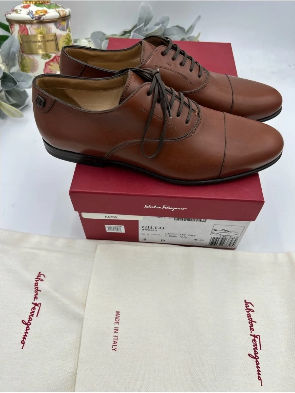 Men’s Salvatore Ferragamo GILLO lace up Loxford size 8D made in Italy